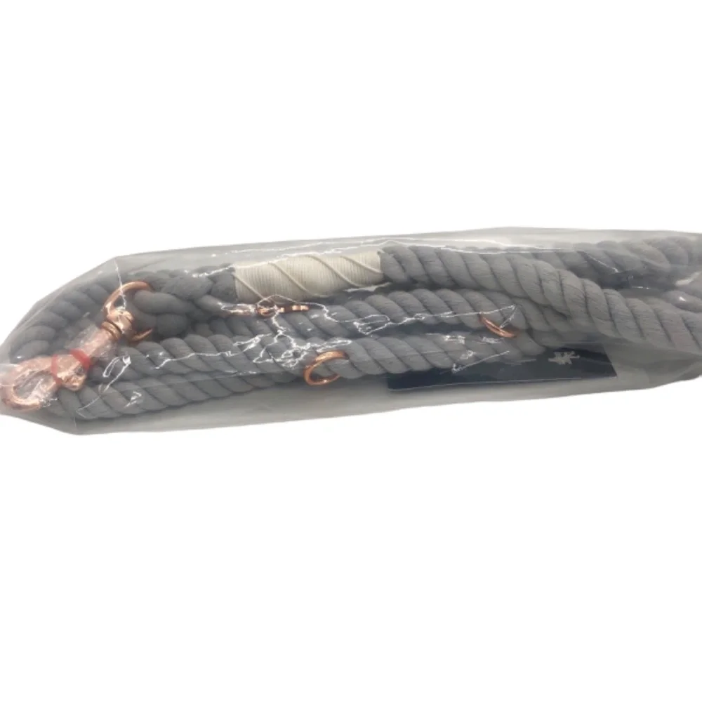 DOG LEASH ROPE CORD- Sassy Woof Light Grey Hands-Free Rope Leash, 7ft